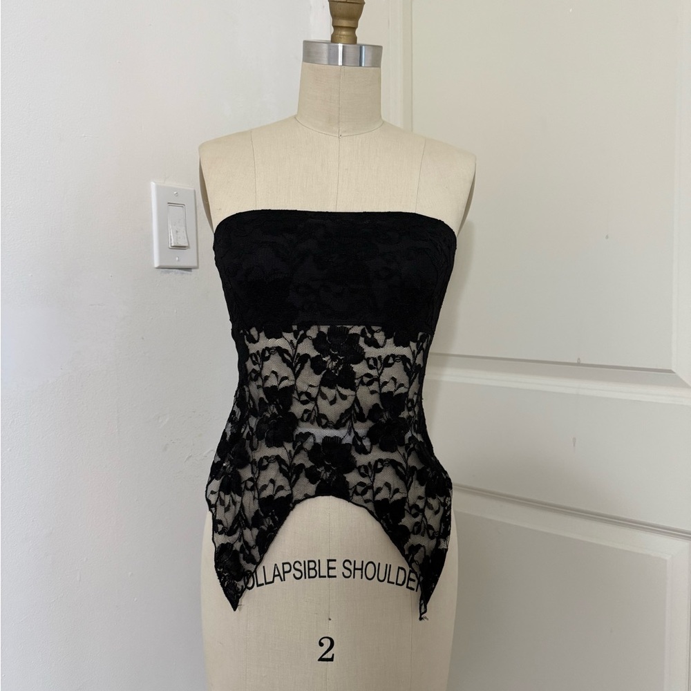 Urban Renewal Black Lace Strapless Top